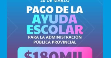 El Pago de la Ayuda Escolar se hará el 20 de Marzo