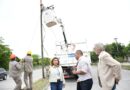 La intendente Fuentes supervisó la obra para recuperar el alumbrado público que había sido vandalizado en un tramo de avenida Lugones