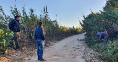 Araujo supervisó la limpieza de camino vecinal en el Paraje La Cuchilla